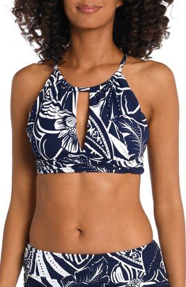 Playa Ruched Keyhole Cutout Bikini Top