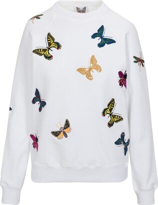 The Jitterbug Embroidered Sweatshirt Shirt - White