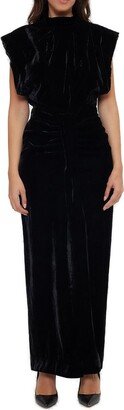 Open Back Velvet Maxi Dress