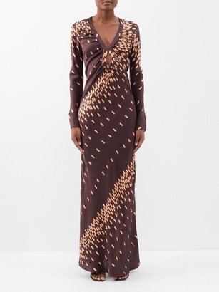 Voragine Keyhole Silk-charmeuse Maxi Dress