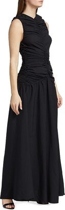 Ruched Georgette Maxi Dress