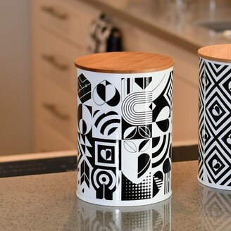 Beau & Elliot Monochrome Avant Garde Storage Kitchen Canister Black/White