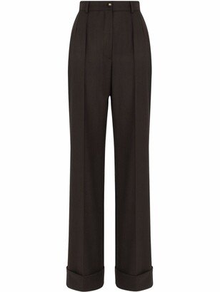 High-Waist Wide-Leg Trousers-AK