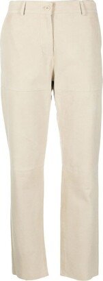 High-Waisted Straight-Leg Trousers-BN