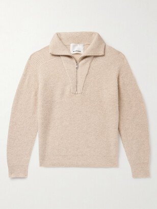 Marant Bryson Ribbed Alpaca-Blend Half-Zip Sweater-AA