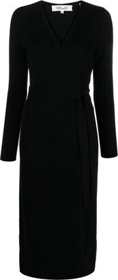 Astrid wool wrap midi dress