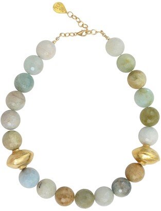 Round Beaded Gold Accent Necklace