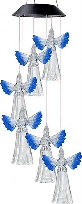 AVEKI Solar Angel Wind Chimes, Solar Changing Colors Waterproof Outdoor Wind Chimes for Garden, Patio Decoration