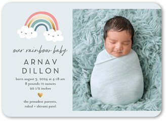 Birth Announcements: Rainbow Baby Birth Announcement, Grey, 5X7, Matte, Signature Smooth Cardstock, Rounded