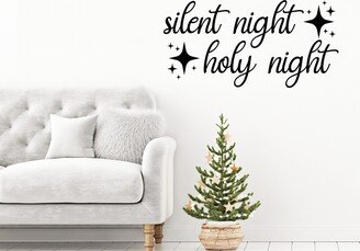 Silent Night Holy Stars | Christmas Decal Living Room Wall Decor Lettering