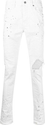 Paint-Splatter Skinny Jeans