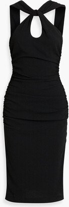 Landry twist-front ruched crepe dress