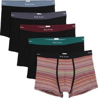 Men Trunk 5 Pack Boxer Black