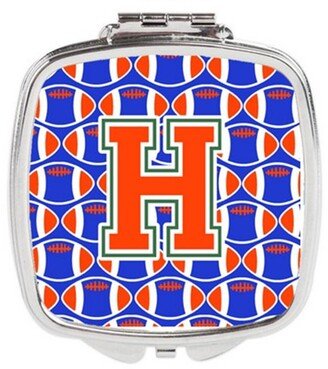 CJ1083-HSCM Letter H Football Green, Blue & Orange Compact Mirror