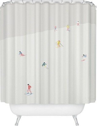 Swen Swenson Skibakken Shower Curtain White