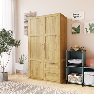 High wardrobe and kitchen cabinet with 2 doors, 2 drawers and 5 storage spaces-AA