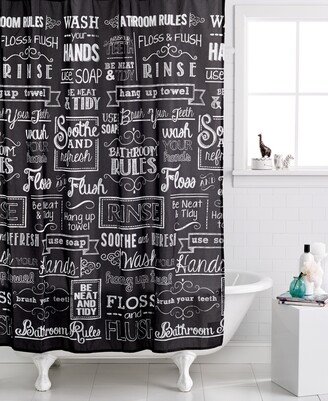 Chalk It Up Vintage Inspired Printed Shower Curtain, 72 x 72