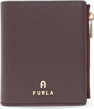 ‘Camelia Small’ Wallet With Logo - Burgundy-AA