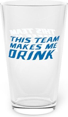 Lion Sports 16 Oz Football Pint Glass | Detroit This Team Makes Me Drink Barware - Tailgate Drinkware Man Cave Essentials