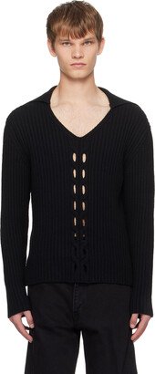 NVRFRGT Black V-Neck Sweater