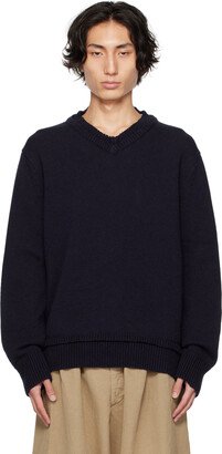 Navy Elbow Patch Sweater