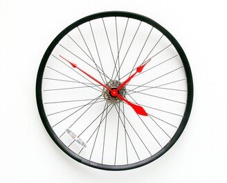 Warped Bike Wheel Clock, Wall, Gear, Bicycle, Unique, Recycle, Upcycle, Repurpose, Reuse, Cycle, Cycling, Twist, Boyfriend, Spoke, Reclaim