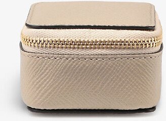 Womens Sandstone Beige Panama Small Leather Trinket Case