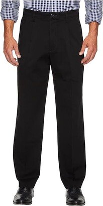 Easy Khaki D3 Classic Fit Pleated Pants (Black) Men's Clothing