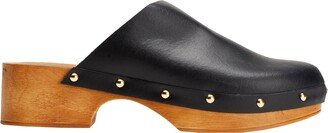 Split Leather Clog Mules & Clogs Black