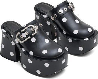 The J Marc Polka Dot Clog (Black/White) Women's Shoes