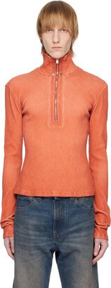 Orange Half-Zip Sweater