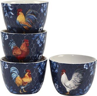 Indigo Rooster Set of 4 Ice Cream Bowl