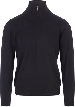 Virgin Wool Pullover With Half Zip