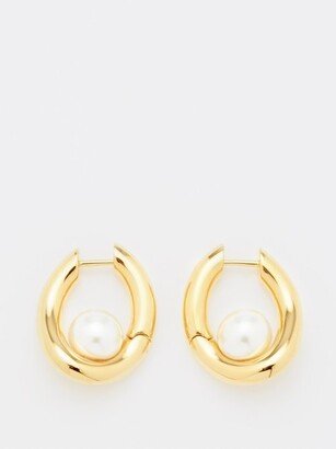 Loop Faux Pearl Hoop Earrings