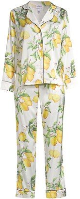 Averie Sleep Two-Piece Citrus Print Pajama Set