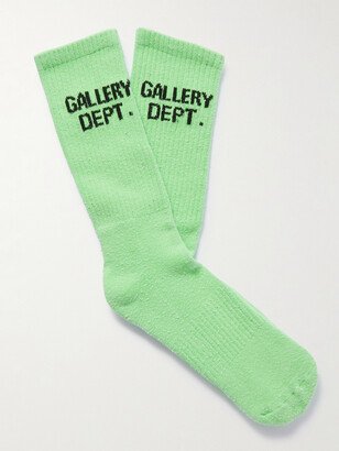 Clean Logo-Jacquard Ribbed Recycled Cotton-Blend Socks