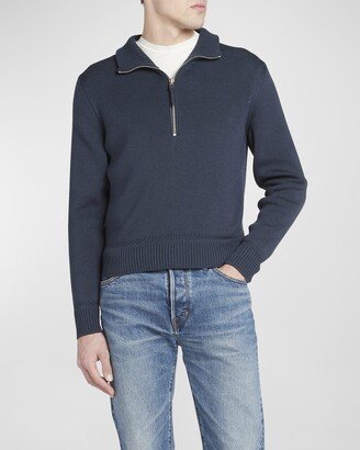 Men's Wool-Silk Half-Zip Sweater