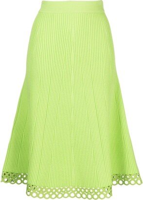 Simkhai A-line ribbed midi skirt