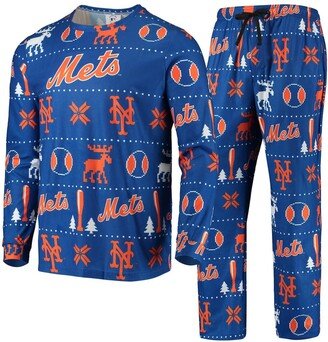 Foco Men's Royal New York Mets Ugly Pajama Sleep Set