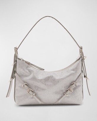 Mini Voyou Shoulder Bag in Strass Leather and Silk