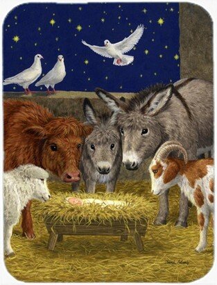 ASA2143LCB Nativity Scene With Just Animals Glass Cutting Board, Large