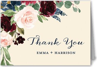 Wedding Thank You Cards: Exquisite Bouquet Thank You Card, Beige, 3X5, Matte, Folded Smooth Cardstock