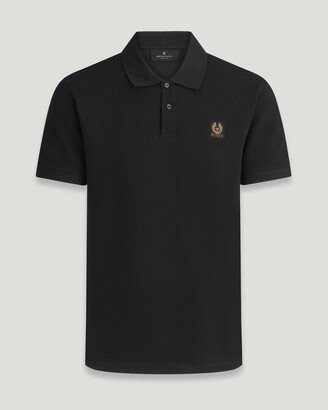 Cotton Pique Polo In Black