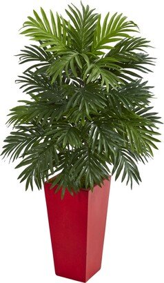 Areca Palm Artificial Plant in Red Planter