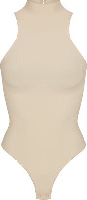 Seamless Sculpt High Neck Thong Bodysuit | Sand