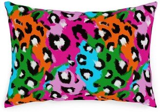 Outdoor Pillows: Leopard Print - Bright Outdoor Pillow, 14X20, Double Sided, Multicolor
