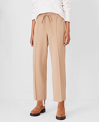 The Easy Straight Ankle Pant in Knit Twill