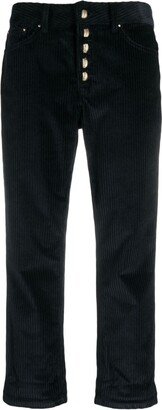 Cropped Corduroy Straight-Leg Trousers