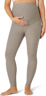 Maternity Spacedye Out of Pocket High-Waisted Midi Leggings (Birch Heather) Women's Casual Pants