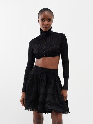 Archetypes Knitted Crinoline Cropped Cardigan